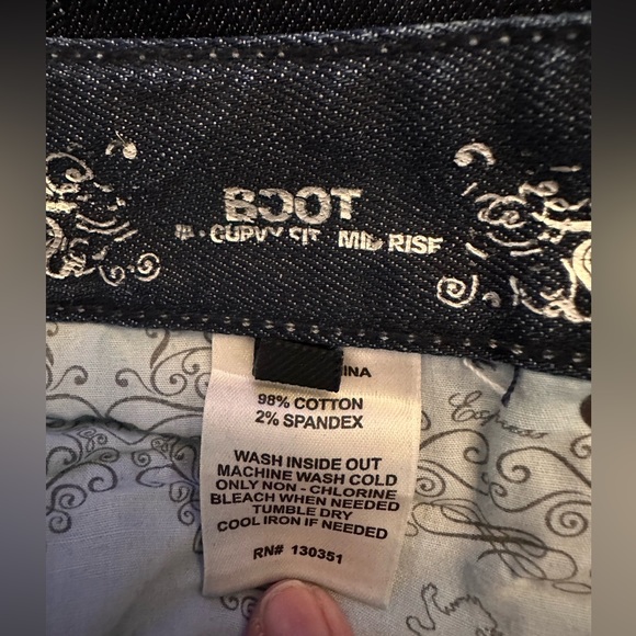 Express curvy boot leg mid rise dark denim jeans women’s size 8R - Picture 3 of 10